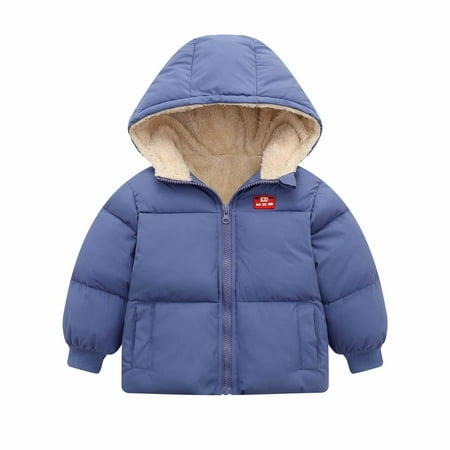 

ZCFZJW Toddler Baby Girls Boys Winter Sherps Fleece Lined Jackets with Hooded Kids Cotton Dress Warm Full Zip Up Coat Outerwear Clothing(Light Blue 4-5 Years)