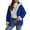 Blue, variant on Autumn Clothing Fashion Women Oversized Zip up Jacket with Hood Casual Plaid Coat Long Sleeve Hooded Casual Outwear Jackets Tops My Items