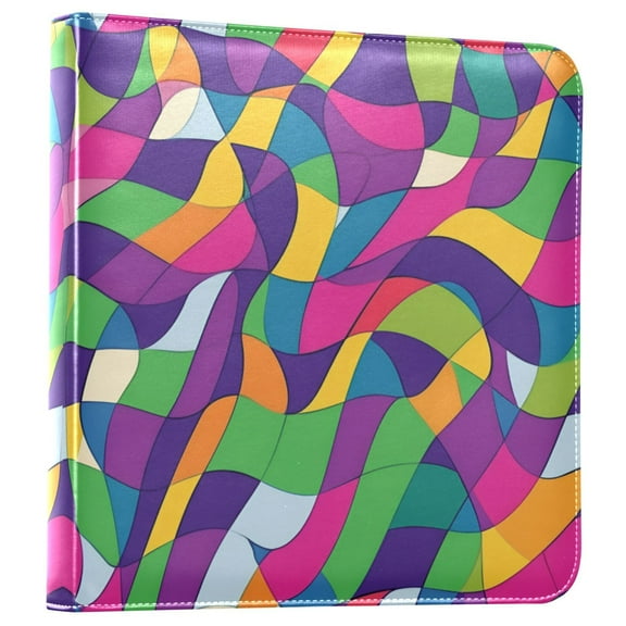 FORMRS 3 Ring Photo Album 4"x6" Self Adhesive Large Capacity PU Leather Cover, Colorful Plaid