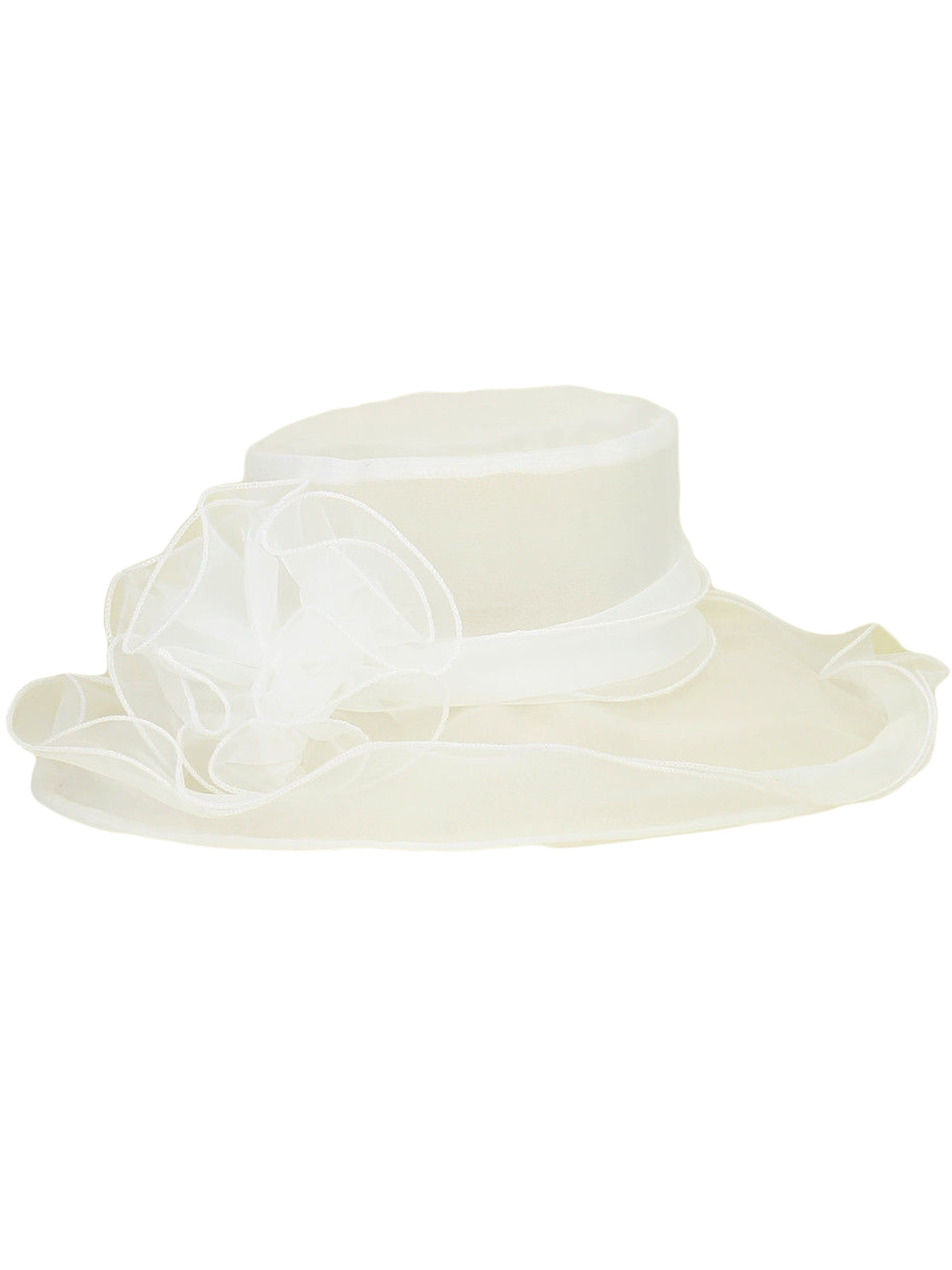Elegant Wide Brim Women Lace Kentucky Derby Sun Hat Wedding Tea Party Church Cap