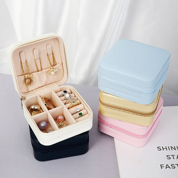 Jinsinto Jewellery boxes Mini Jewelry Organizer Travel portable small jewelry storage Girls Ladies Ring Necklace Earrings Earrings Storage Storage Box
