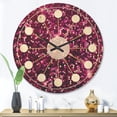 thumbnail image 2 of Designart 'Pink Sparkle Glitter Retro' Mid-Century Modern Wood Wall Clock, 2 of 5