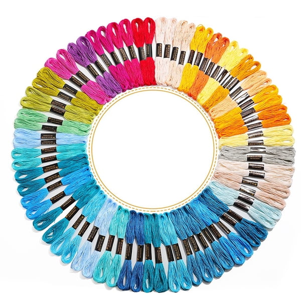 Hilo Color Arcoíris para Bordado Punto Cruz Hilo Algodón Ecológico Pulsera Hilo Bordar 447 Colores Juego Artesanal