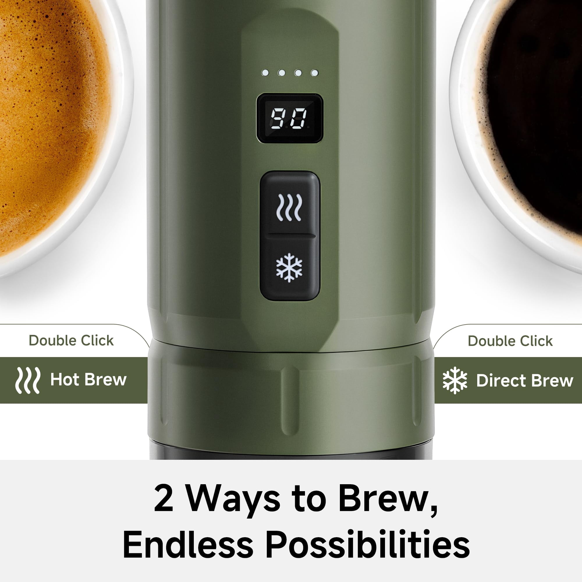 HiBREW H4C Portable Espresso Machine, 20Bar Wireless Coffee Maker for Travel, Car and Home