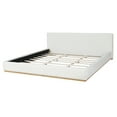 thumbnail image 2 of Christopher Knight Home Velvet Upholstered King Bed, Solid Wood Platform  Bed Frame, White, 2 of 7