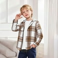thumbnail image 6 of DxhmoneyHX Plaid Jacket for Kids Fall&nbsp;Fashion Lightweight Hoodies Long Sleeve Going Out Tops Button&nbsp;Down Casual Outerwear with&nbsp;Pocket Size 12 Years, 6 of 8
