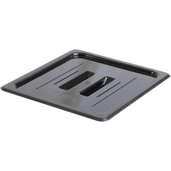 TrueCraftware- Half Size Solid Polycarbonate Handled Food Pan Lid Black Color- Food Storage Container Cover Restaurant Commercial Hotel Pans Cover for Food Prep Fruits Vegetables Beans Corns