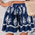 thumbnail image 4 of Ruimatai Women's Bohemian Printed Wide Leg Shorts Casual Comfortable Elastic Waist Summer Beach Shorts Fashion, 4 of 9