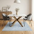 thumbnail image 3 of ODIKA 5'x7' Washable Area Rug Motif Whimsical Scattered Polka Dot Motifs Scallop Pink Boho Wreath Playful for Guest Room, Lounge, Apartment, Non-Slip Low Profile, Stain Resistant, 3 of 7