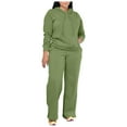 thumbnail image 5 of Cathalem Lounge Sets for Women 2 Piece Sets for Women 2024 Trendy Fall Outfits Jogger Sweat Pants Set Wide Leg Tracksuit Matching Sweatsuits (Green,M), 5 of 6