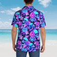 thumbnail image 4 of Susaid Flower Happy Skull Print Short Sleeve Shirts Button Down Casual Shirts Summer Beach Aloha Button Down Short Sleeve for Men ,, 4 of 7
