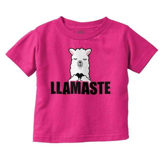 Llamaste Namaste Spiritual Llama Toddler Boy Girl T Shirt Infant Toddler Brisco Brands 12M