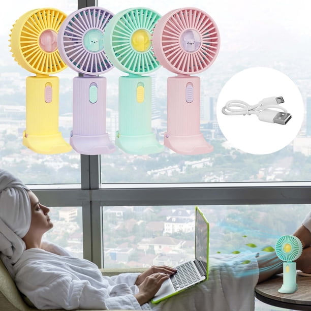 Xihbxyly Mini Ventilador Portátil, Ventilador de Escritorio Recargable Por Usb, Funcionamiento Silencioso, Niveles de Velocidad Ajustables, Diseño Compacto, Uso En Escritorio de Oficina, Refrigeració