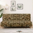 thumbnail image 3 of Xixirimido Vintage Forest Camo Pattern Armless Futon Cover Futon Slipcover Couch Cover Futon Sofa Bed Cover Furniture Protector with Elastic Bottom Machine Washable, 3 of 8