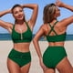 thumbnail image 2 of TaTaai Women's Two Piece Athletic Swimsuit, Solid Color Tangini with Split Leg Design and High Cut, For Pool Parties and Water Fun Gift, 2 of 8