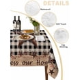 thumbnail image 2 of Texas Star Plaid Table Cloth, Farmhouse Black Brown Texas Vintage Waterproof Tablecloth for Square Tables, Reusable Washable Fabric Table Cover for Restaurant Kitchen Dining Tables 54"x54", 2 of 6