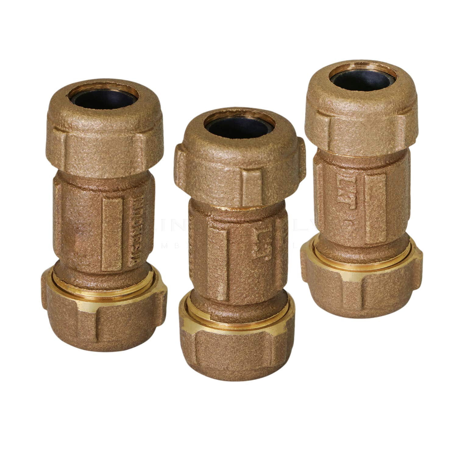 Midline Valve 22RCS56-12 Compression Coupling Fitting, with Packing Nut, Brass, 3/4 in. Nominal Fitting, 3 in. Length (12 Pack)
