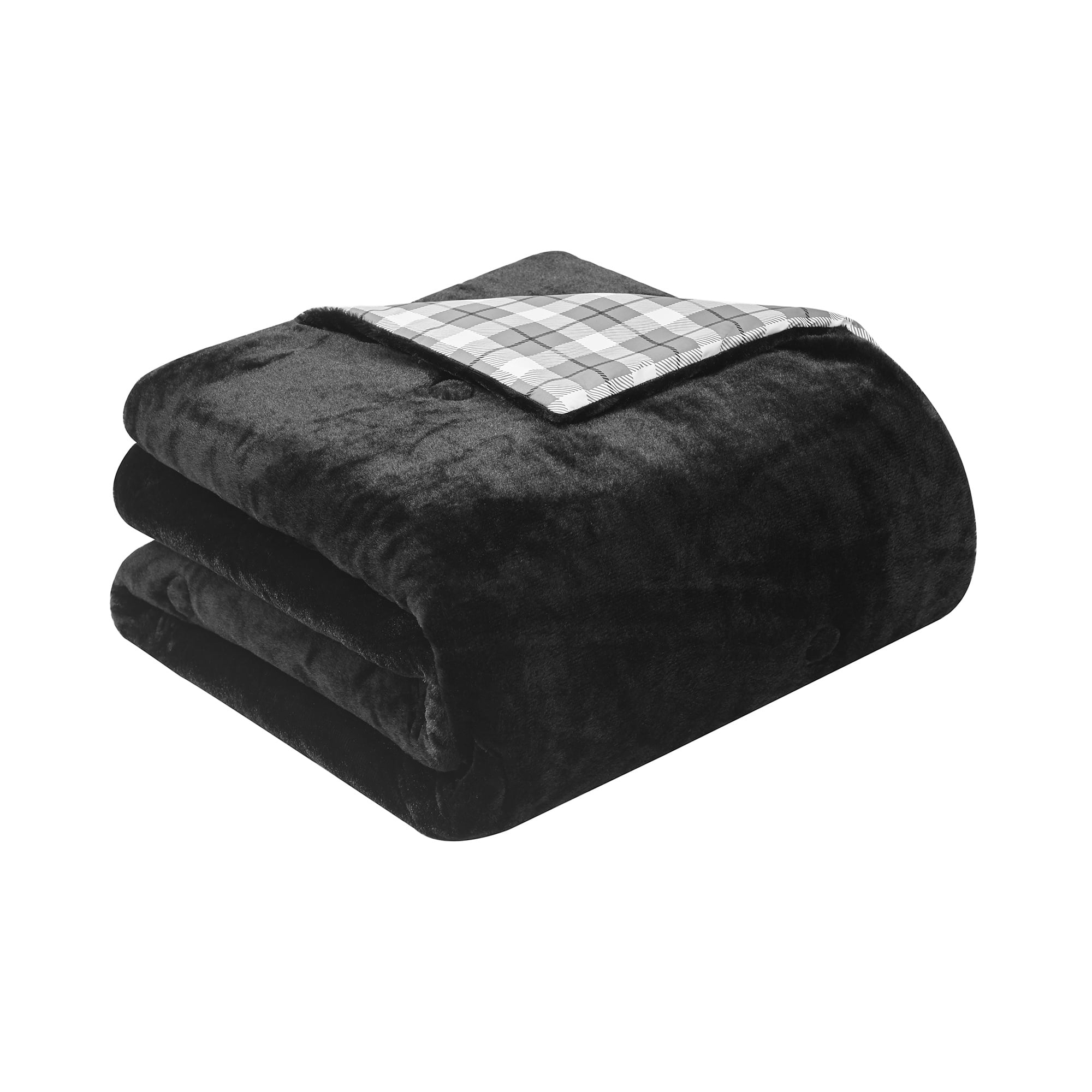 Mainstays 7 Piece Black Faux Fur Bed in a Bag Comforter Set with Sheets, Twin/XL  (图4) Mainstays 7 Piece Black Faux Fur Bed in a Bag Comforter Set with Sheets, Twin/XL  (图4)