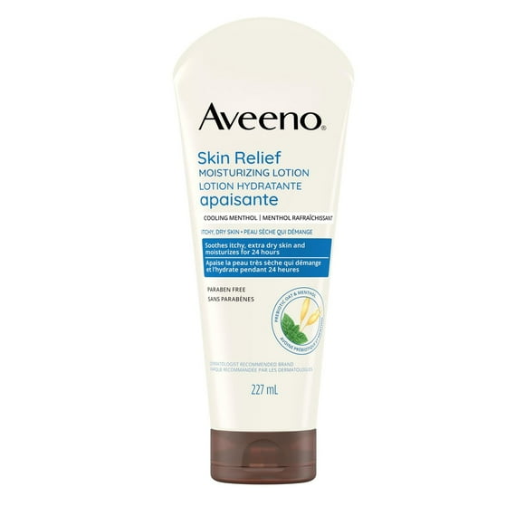 Aveeno Skin Relief Moisturizing Lotion, Shea Butter, Colloidal Oatmeal, Cooling Menthol, Dry Skin, 227 mL