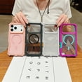 thumbnail image 2 of TECH CIRCLE for iPhone 17 Pro PC+TPU Case, Sparkly Glitter Bling Back Cover, Magnetic Support for MagSafe Shockproof Cover, Crystal and Corner High-Duty Protection for Girls Women,Purple, 2 of 9