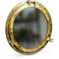 thumbnail image 2 of Antique Brass Porthole Mirror | Maritime Ship's Decor | Wall Hanging | Nagina International (30 Inches, Mirror), 2 of 6