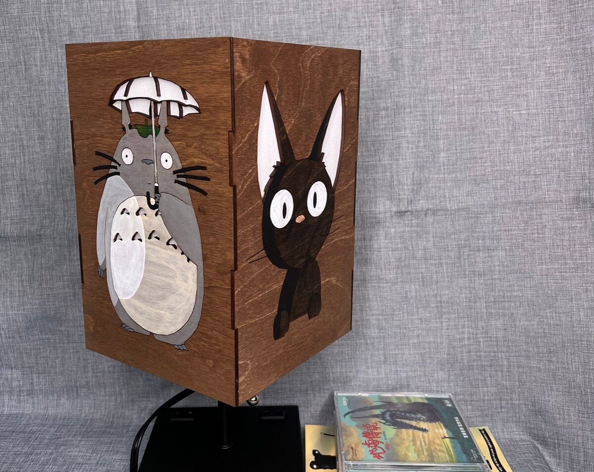 Studio Ghibli LED Table Lamp Gift Decor Sprites, Totoro, Calcifer, and Jiji White or Color