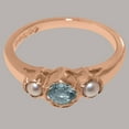 thumbnail image 6 of LBG British Made Spectacular 18k Rose Gold Natural Aquamarine & Cultured Pearl Womens Statement Ring - 33 size options - Size 10.5, 6 of 7