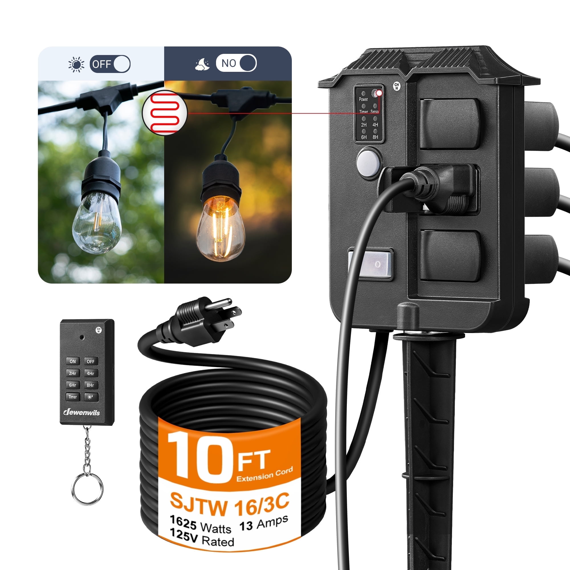 DEWENWILS Outdoor Power Stake Timer with Remote Control