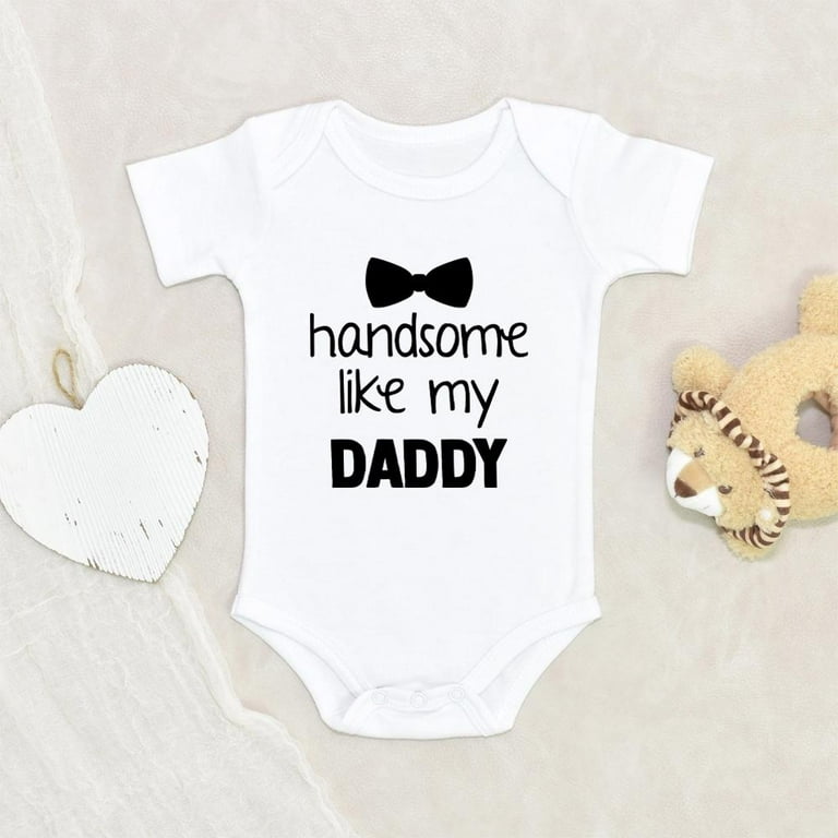 Funny 'Handsome Just Like Daddy' Baby Boy Bodysuit - Cute Infant Onesie Gift