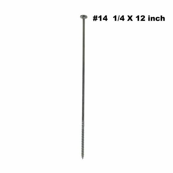 KAPAS Decking/Fencing/ Framing Black Wood Screws #14 1/4 X 12” Flat Head, T30 Torx Drive, Hardened Steel , Black NANO 1000hrs + Wax Exterior Coated (50 Pcs - With T30 Torx drive bit )