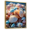 thumbnail image 2 of Designart "Sunlit Shells Beach Photo III" Nautical & Beach Floater Framed Wall Art Living Room, 2 of 7