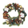 thumbnail image 4 of Corona de piñas navideñas con bolas de algodón,Corona navideña de piñas con bolas de algodón Corona navideña Decoración de guirnaldas navideñas Experiencia incomparable, 4 of 8