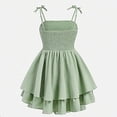 thumbnail image 6 of Ulitacool Girls' Dresses Summer Crewneck Sundress Sleeveless Cartoon Graphic Dresses Soft Clothing 14-15 Years Green, 6 of 6