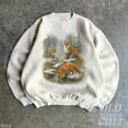 thumbnail image 3 of Vintage Red Fox Forest Sweatshirt | Wildlife Nature Scene Pullover, 3 of 7