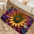 thumbnail image 3 of 1pc Papermade Sunflower Absorbent Non-Slip Bathroom Thickened Flannel Rug Decor,Soft,Quick Drying,Suitable For Indoor/outdoor Use,Bathrooms,Bedrooms,Kitchens,Terrace,Laundry Rooms,16"x24", 3 of 9