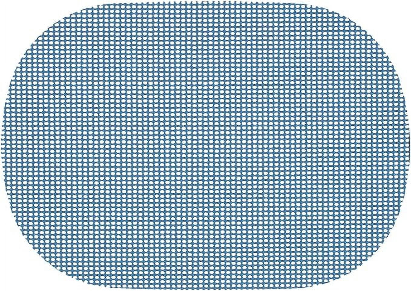 Kraftware Fishnet Oval Placemat 17"x12" (Set/6) Add Fun and Color to your Outdoor Dining – Real Jute Material – Niagara Blue