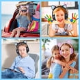 thumbnail image 4 of Kuyaon Auriculares inalámbricos para niños y niñas, orejas de gato con luz LED, auriculares Bluetooth con micrófono para la escuela/viajes/deportes/juegos/regalos/Navidad (negro), 4 of 5