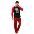 thumbnail image 2 of Christmas Family Matching Pajamas Christmas Pjs Holiday Nightwear Sleepwear Sets Long Sleeve Red and Black Plaid Pants Pjs HAPPY NEW YEAR 2026, 2 of 5
