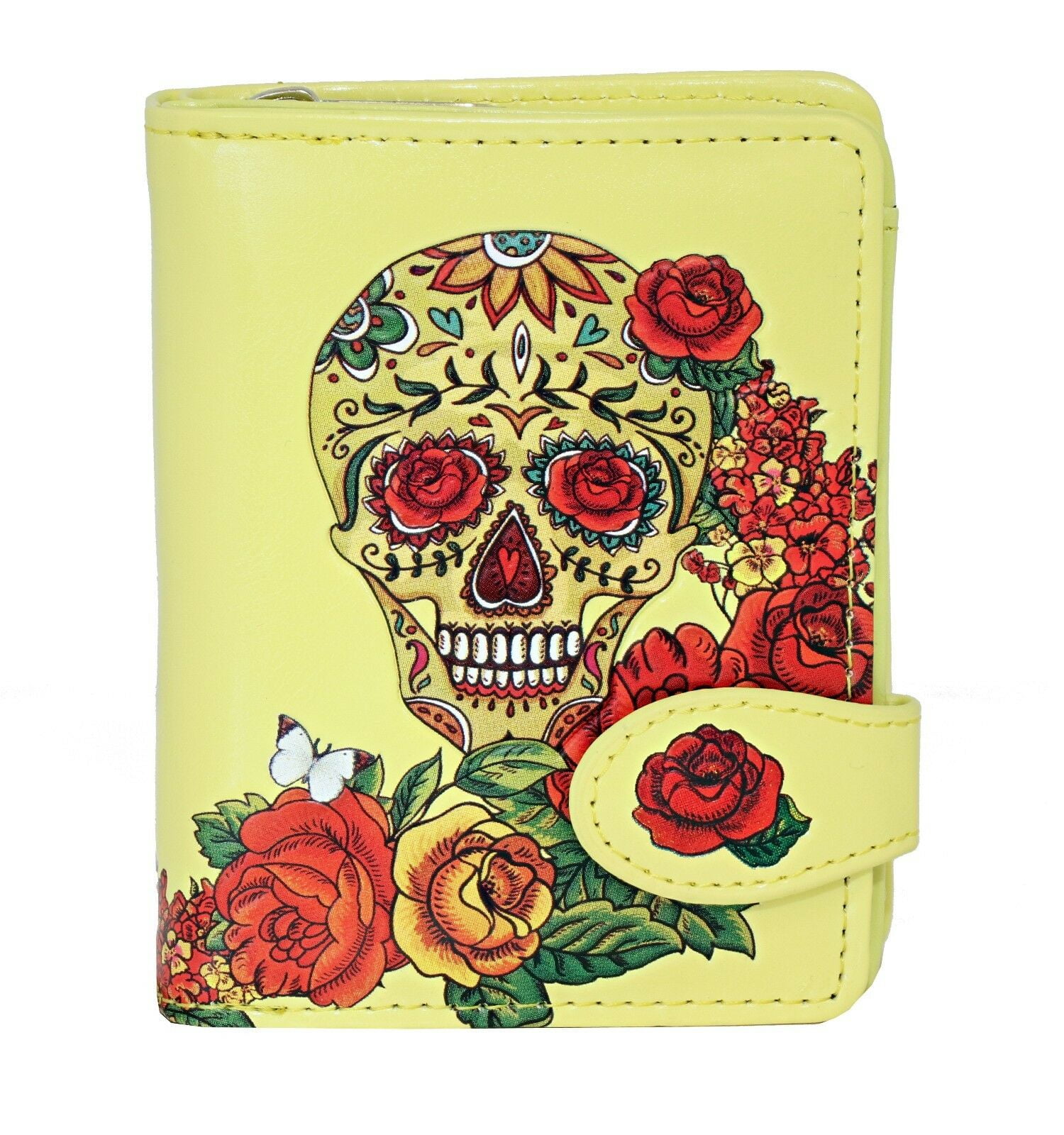 Shagwear Skull Themed Women's Small Zipper Bifold Wallets (Choose