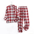 thumbnail image 2 of XIAONU Women's Flannelette Wool Checked Pajama Sets Long Sleeves and Long Pants Homewear Relaxed Comfort Cozy Sleepwear, 2 of 9