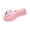 Pink, variant on Women Bow Rhinestone Flip Flops, Clear Strap Wedge Sandals, Summer Beach Footwear, Women’S Wedge Platform Flip Flops, Fashion Beach Sandals With Soft Footbed and Thong Style, Pink 6