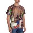 thumbnail image 2 of Vsdgher Bottle Glass Red Wine Print Men's Dry Fit Mesh Athletic Shirts Moisture Wicking Tennis T-Shirt Tops, 2 of 9