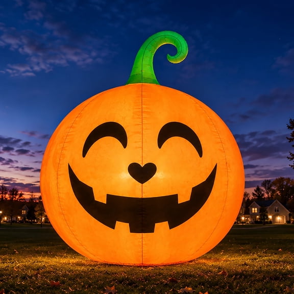 Toiyjofe 10ft Halloween Inflatable Pumpkin with LED Lights, Giant Jack-o'-Lantern Outdoor Yard Decoration for Community Displays & Events