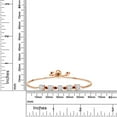 thumbnail image 5 of Gem Stone King 18K Rose Gold Plated Silver Lab Grown Diamond and Red Garnet Bracelet for Women | 2.78 Cttw | Gemstone April Birthstone | Round 5MM, 5 of 5