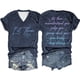thumbnail image 1 of Camiseta informal de mujer con estampado de doble degradado, manga corta y cuello en V - Camiseta ligera y transpirable con gráfico de fútbol para el día del partido y para el uso diario, 1 of 2