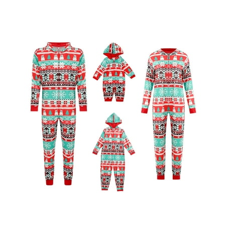 

Gwiyeopda Family Christmas Pajamas Onesies Parent-Child Long Sleeve Nightwear Sleepsuit