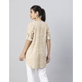 thumbnail image 3 of Moomaya Womens Printed Round Neck With Button Placket Long Summer Tunic Top, 3 of 8