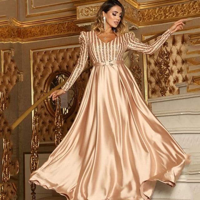 Vestido de fiesta de noche con escote en V grande y sexy para mujer de primavera y verano