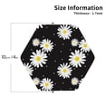 thumbnail image 2 of Yiaed Daisies Flowers Print Leather Coasters for Drinks - Cup Coasters Coffee Table Kitchen Table Bar, Home & Office Gifts Handmade Drink Coasters-Hexagon, 2 of 6