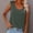 *Army Green, variant on ClodeEU Women's Waffle Knit Crewneck Sleeveless Tank Top ,Solid Color Casual Cami Army Green,Women's Plus L